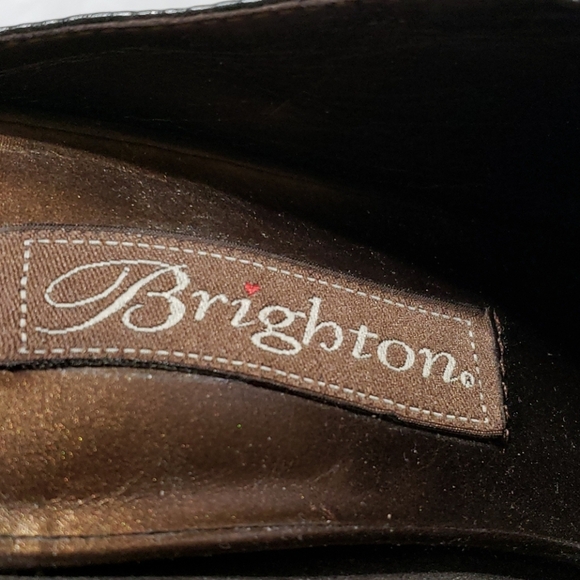 Brighton triad slip on heels croc texture brown - Picture 4 of 7